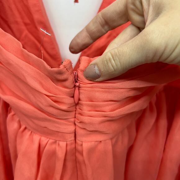 NEW Abercrombie Pink Deep V-Neck Sleeveless Tie Back Mini Dress XLT XL TALL - Picture 6 of 8